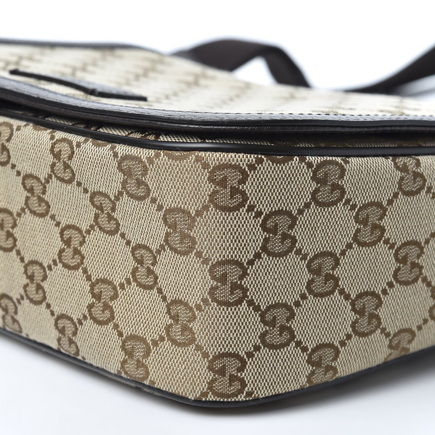 Gucci Monogram Flap Messenger Bag Beige Dark Brown 6 of 9