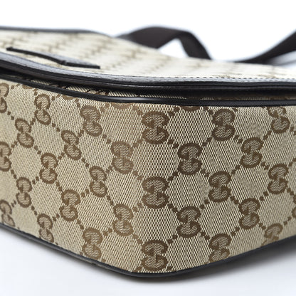 Gucci Monogram Flap Messenger Bag Beige Dark Brown 6 of 9