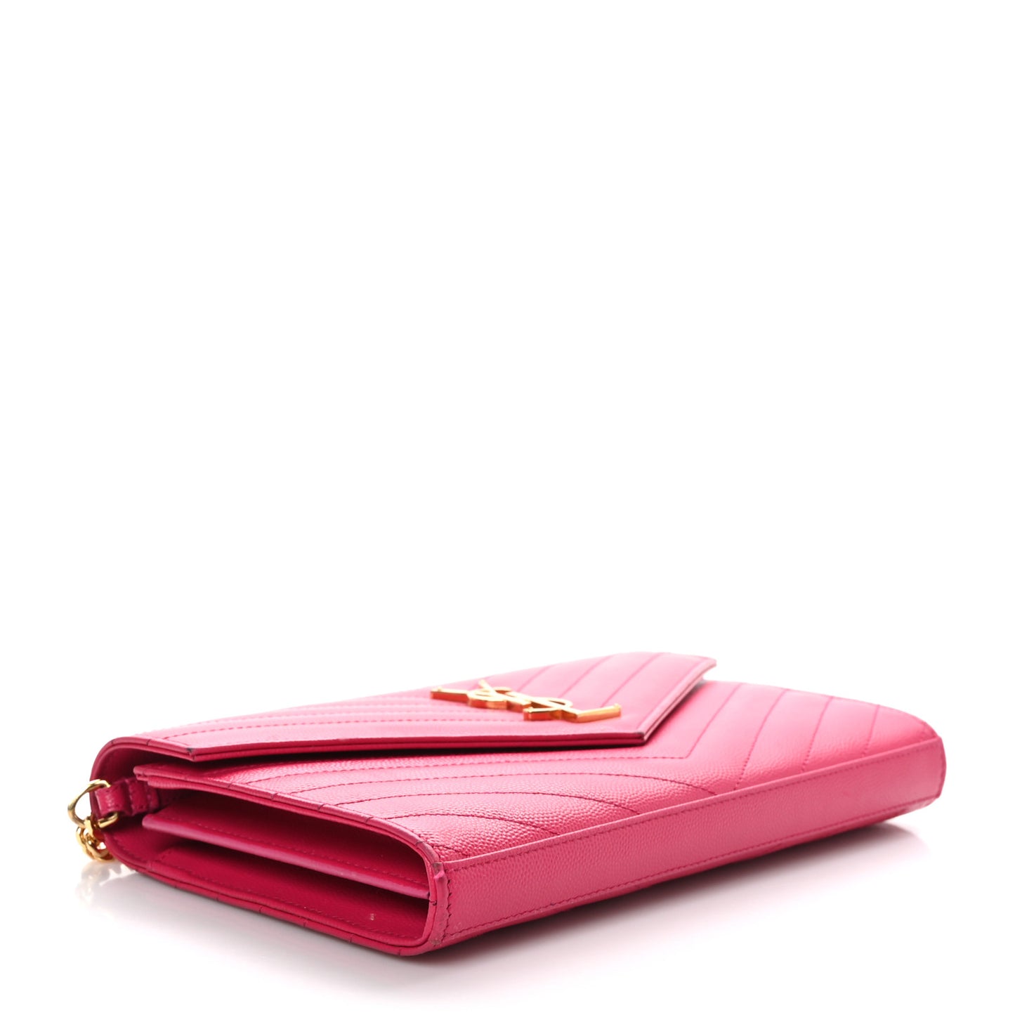 Grain De Poudre Matelasse Chevron Monogram Chain Wallet Bubblegum