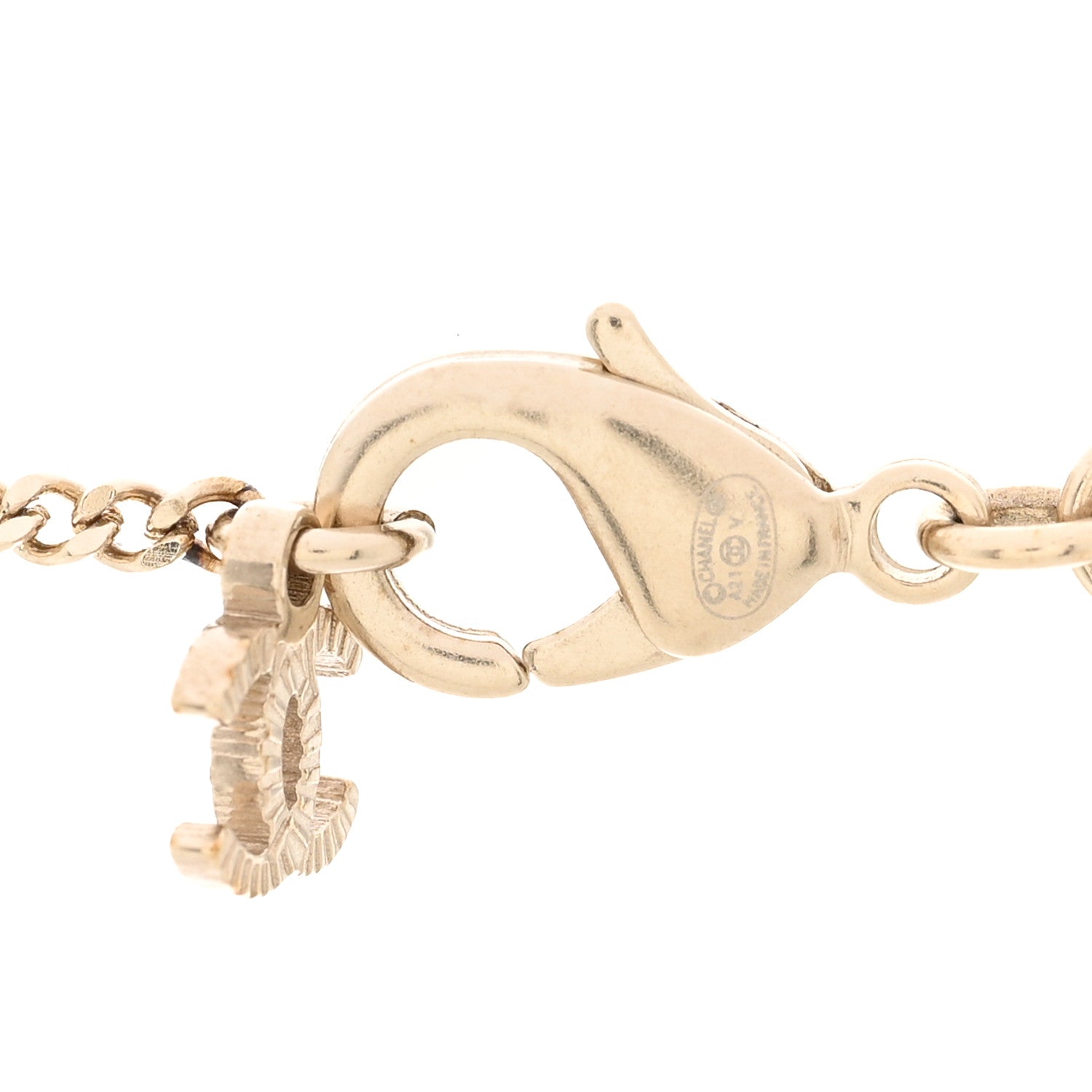 Chanel Crystal CC Multi Strand Chain Necklace Gold 5 of 6