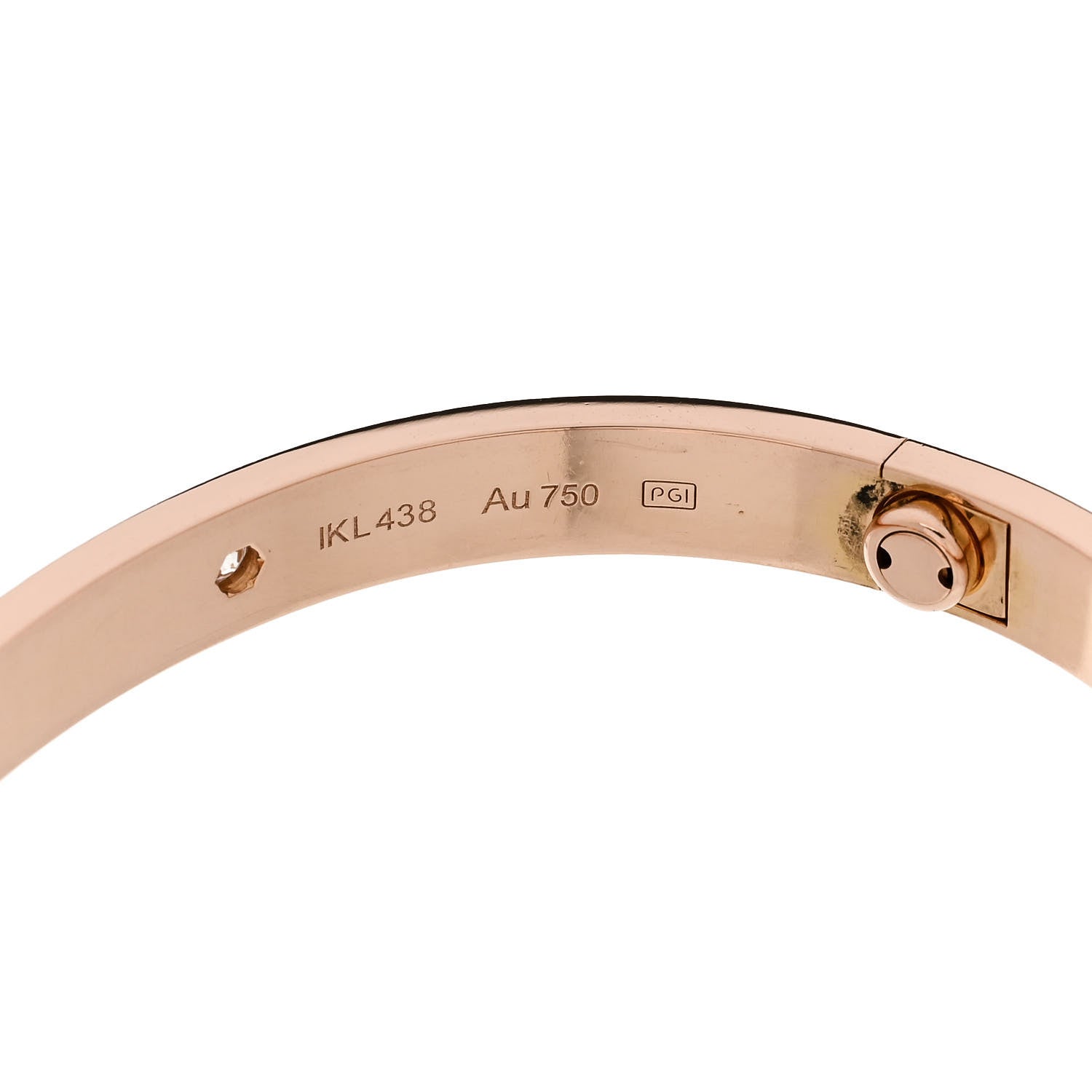 Cartier 18K Pink Gold 4 Diamond LOVE Bracelet 17 7 of 9