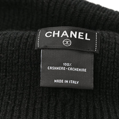 Chanel Cashmere CC Logo Beanie Hat Black 4 of 4