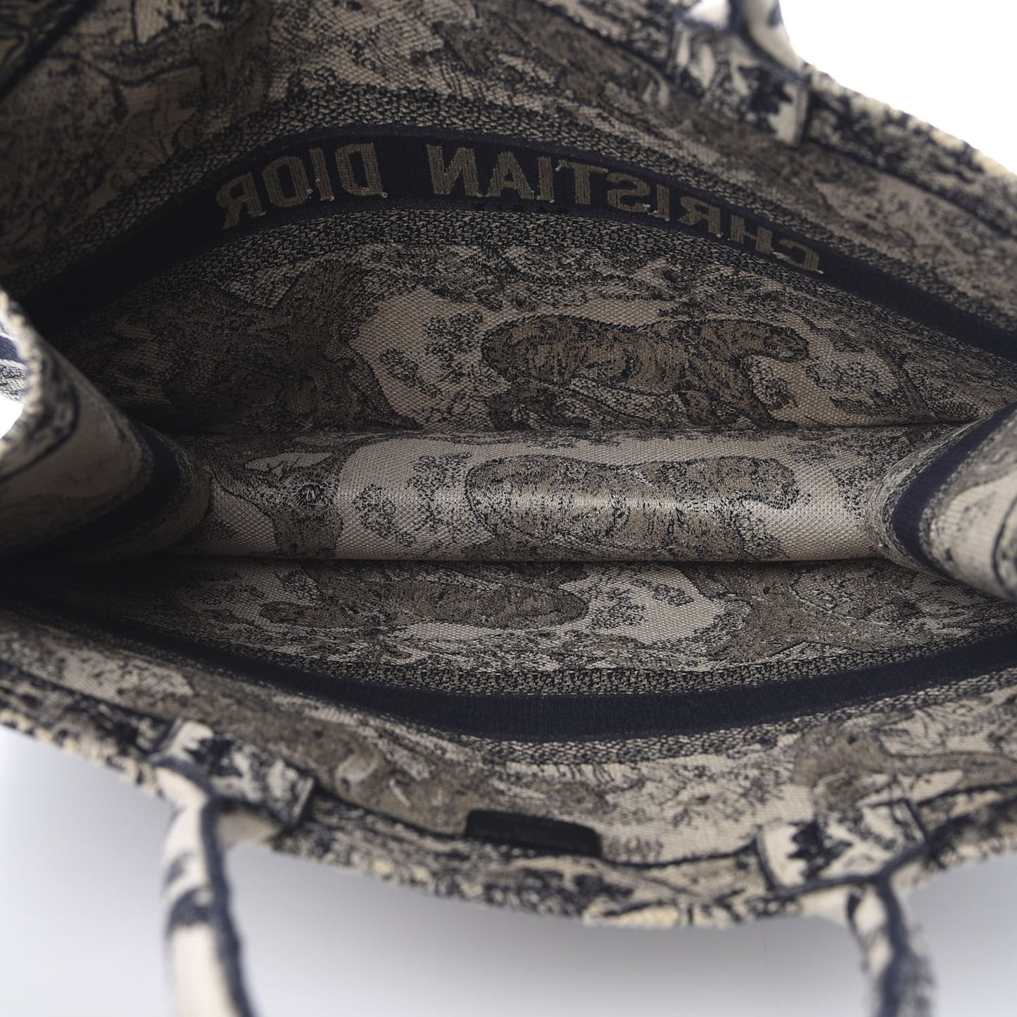 Canvas Embroidered Large Dioriviera Toile De Jouy Book Tote Black