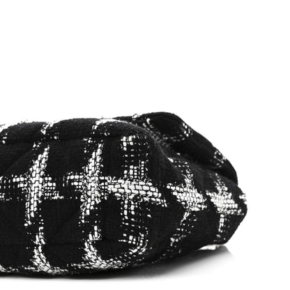 Chanel Tweed Quilted Large Chanel 19 Flap Black White 10 of 11