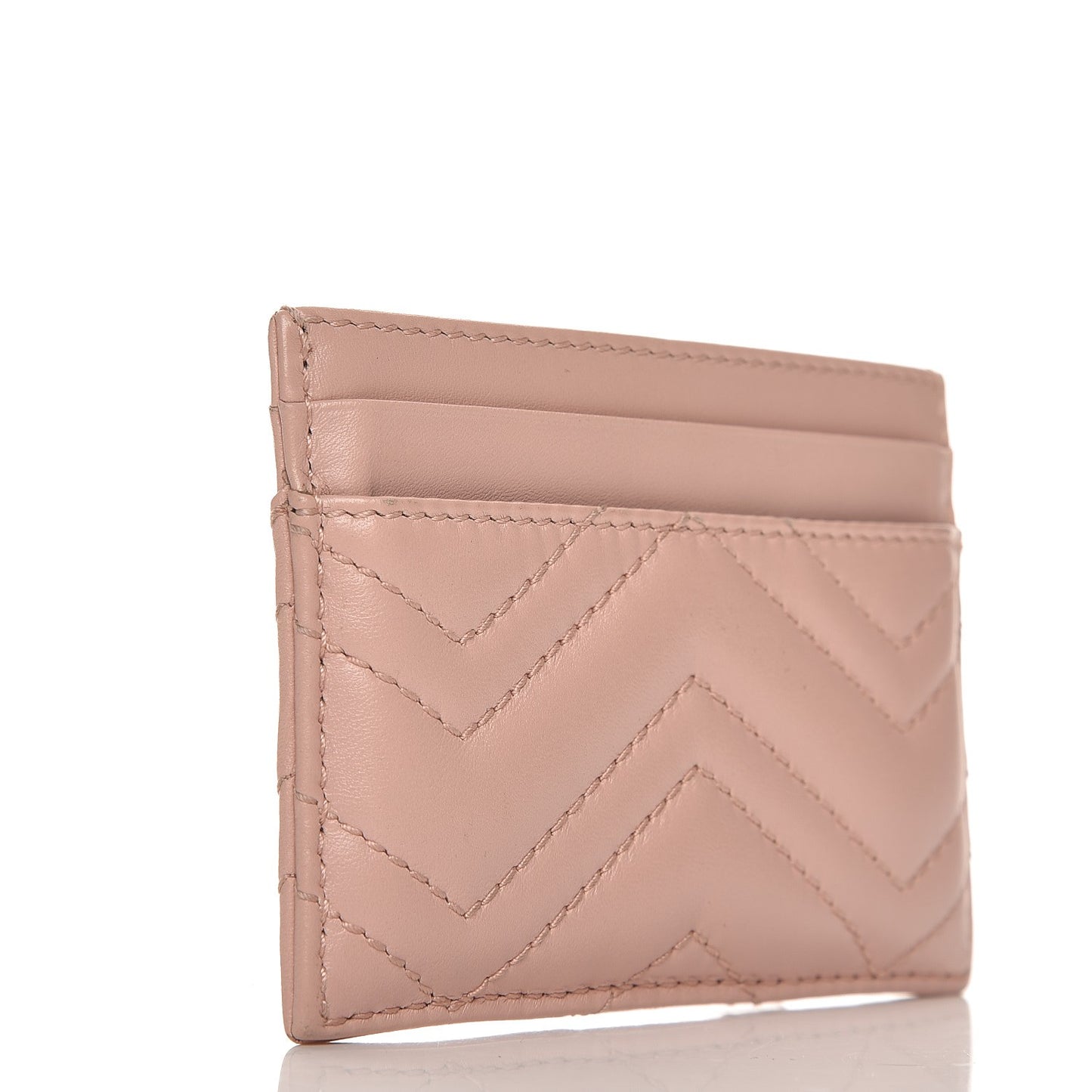 Calfskin Matelasse GG Marmont Card Holder Perfect Pink