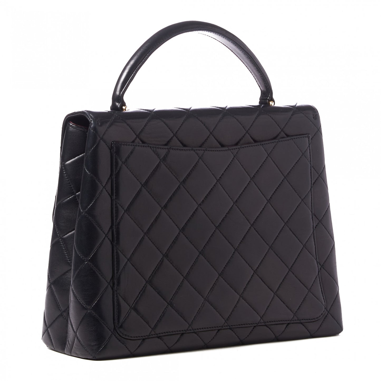 Lambskin Quilted Jumbo Kelly Flap Bag Black