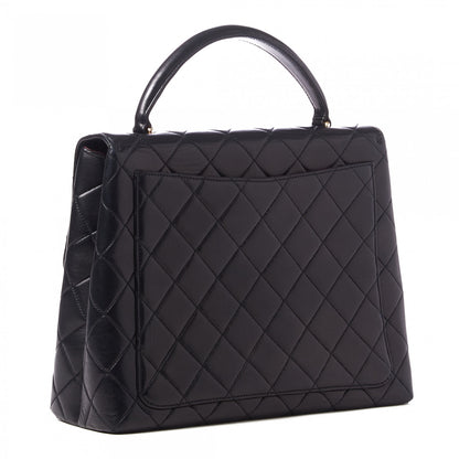 Chanel Lambskin Quilted Jumbo Kelly Flap Bag Black 2 of 9