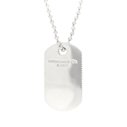 Tiffany Sterling Silver Coin Edge Dog Tag Pendant Necklace 4 of 5