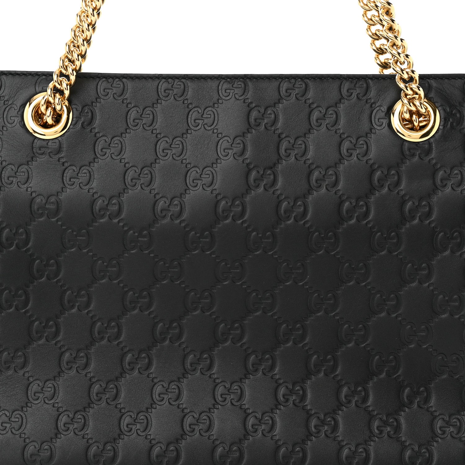 Gucci Guccissima Signature Medium Shoulder Tote Bag Black 8 of 10