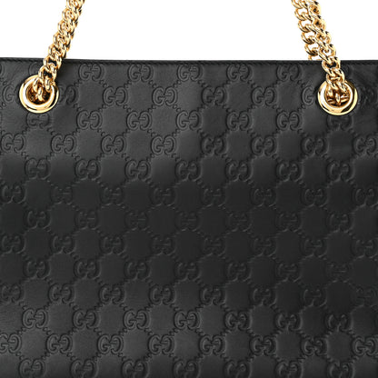 Gucci Guccissima Signature Medium Shoulder Tote Bag Black 8 of 10