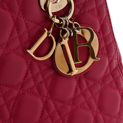 Christian Dior Lambskin Cannage Medium Lady Dior Fuchsia 12 of 13