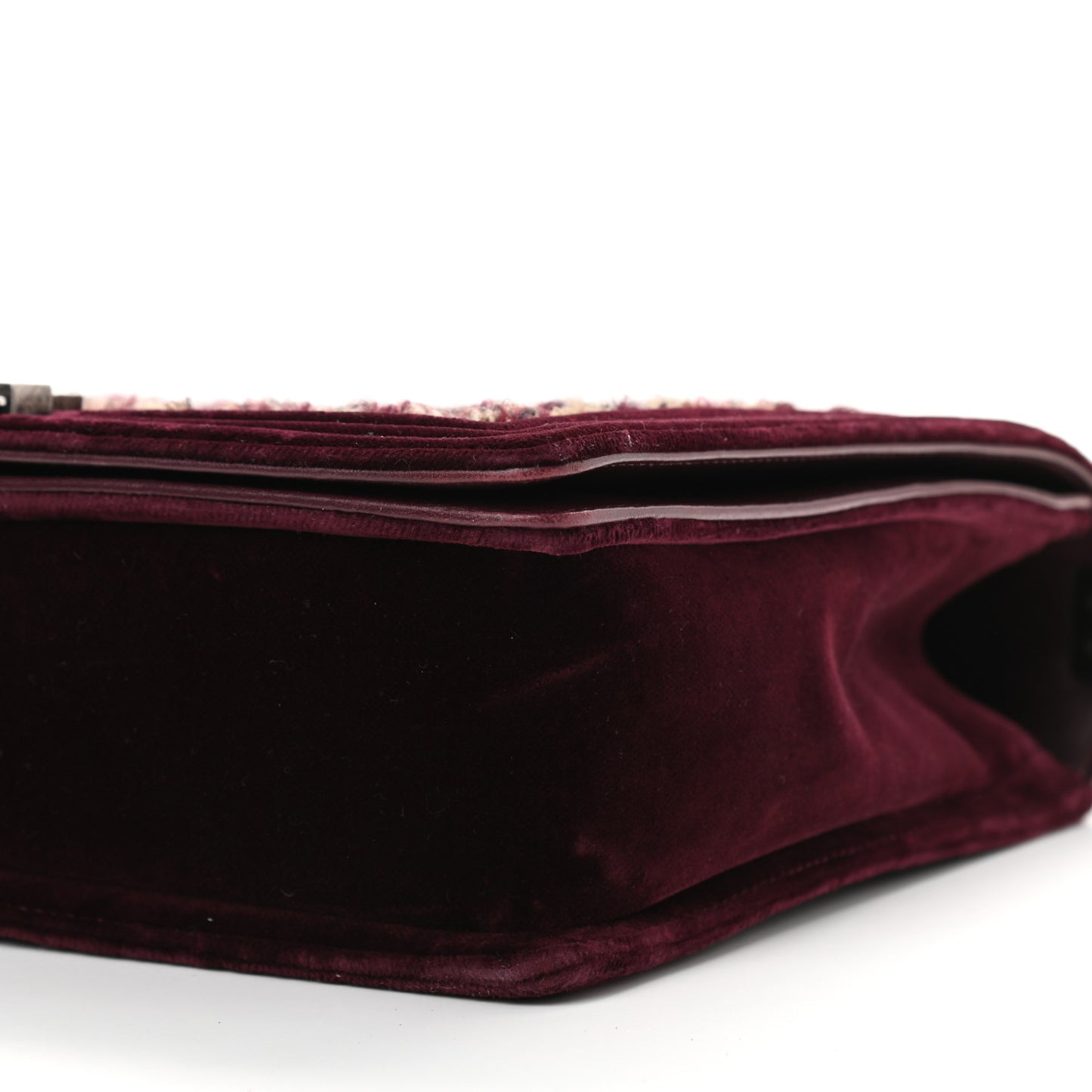 Velvet Tweed Large Boy Flap Burgundy