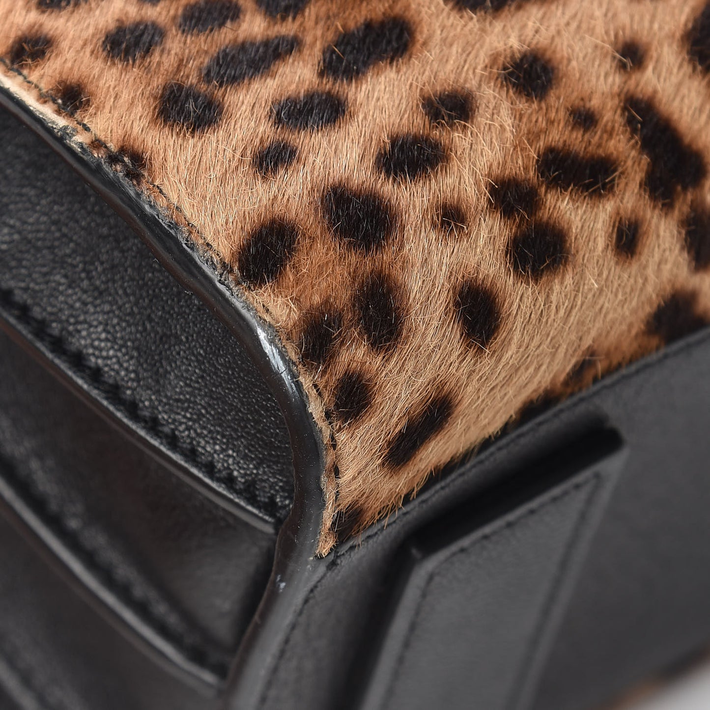 Pony Effect Calfskin Leopard Print Baby Supple Sac De Jour