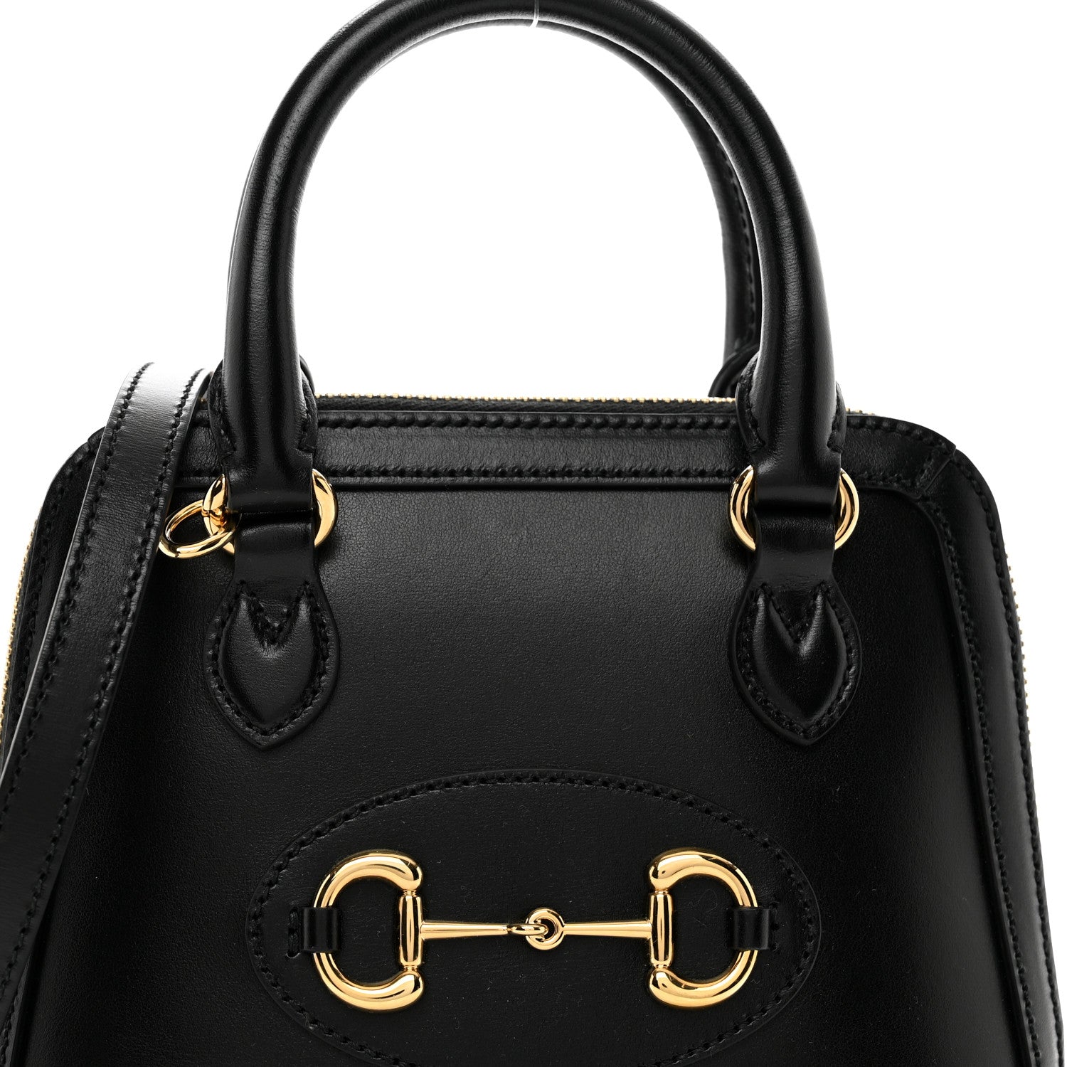 Gucci Boarded Plutone Calfskin Mini Horsebit 1955 Top Handle Bag Black 5 of 9