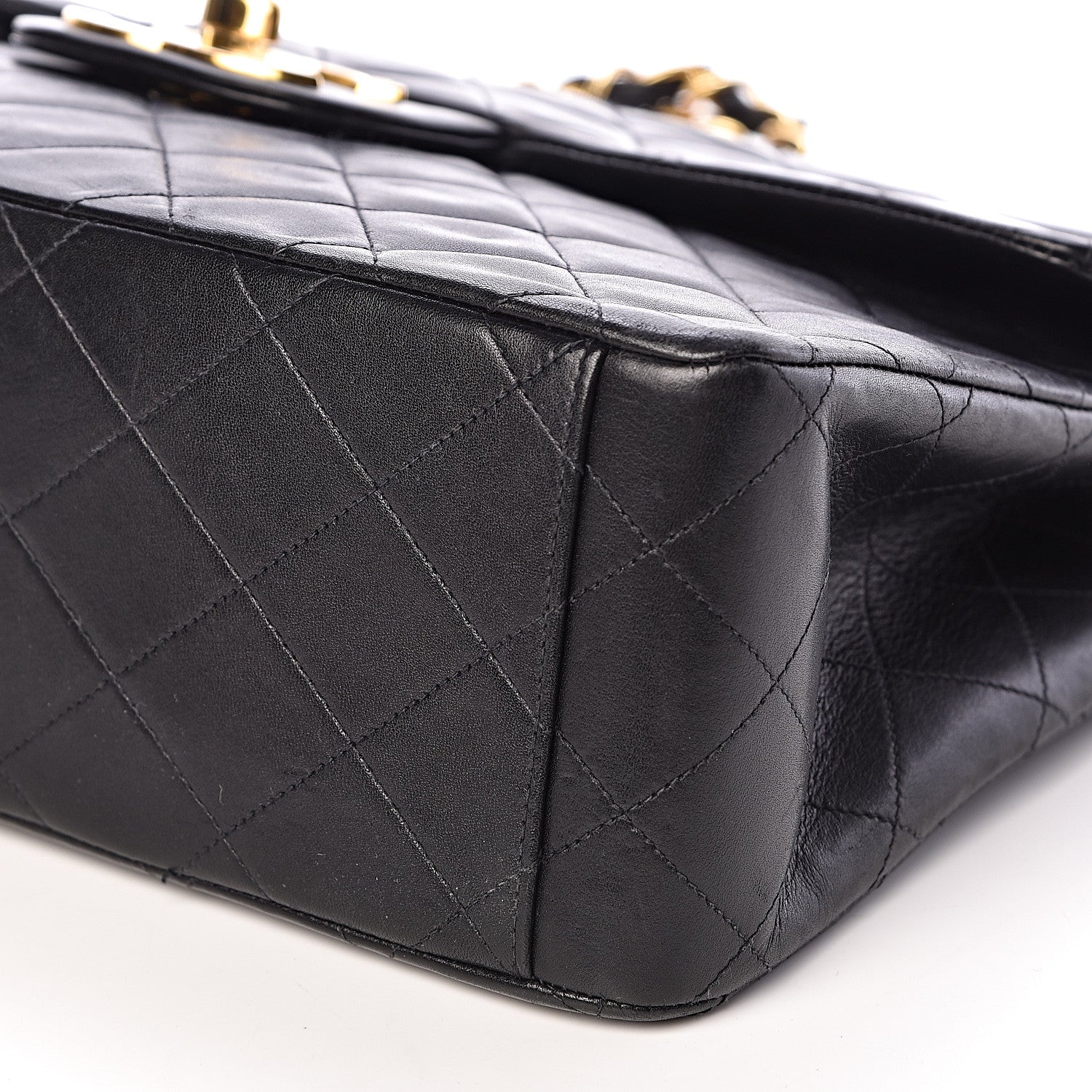 Chanel Lambskin Quilted XL Jumbo Single Flap Black 10 of 11