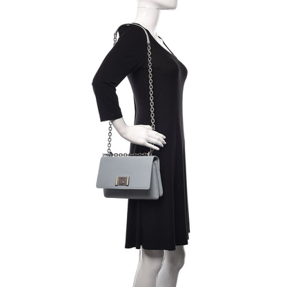 Prada Saffiano Lux Lock Flap Chain Shoulder Bag Lago 2 of 10