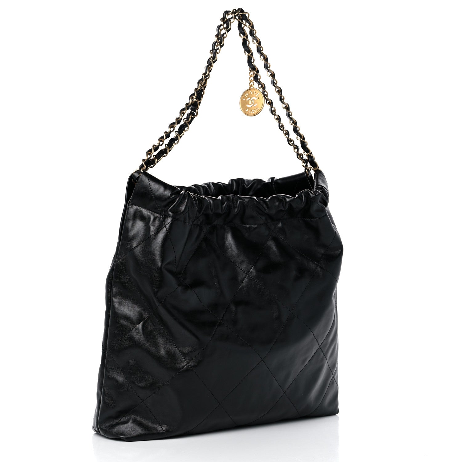 Chanel Shiny Calfskin Quilted Chanel 22 Black 4 of 10