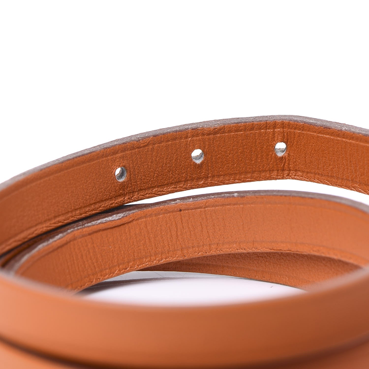 Hermes Chamonix Hapi 3MM Triple Tour Wrap Bracelet M Orange 4 of 5