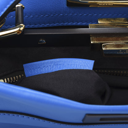Fendi Vitello Seta Medium Peekaboo Iconic Satchel Blue Royal 8 of 12