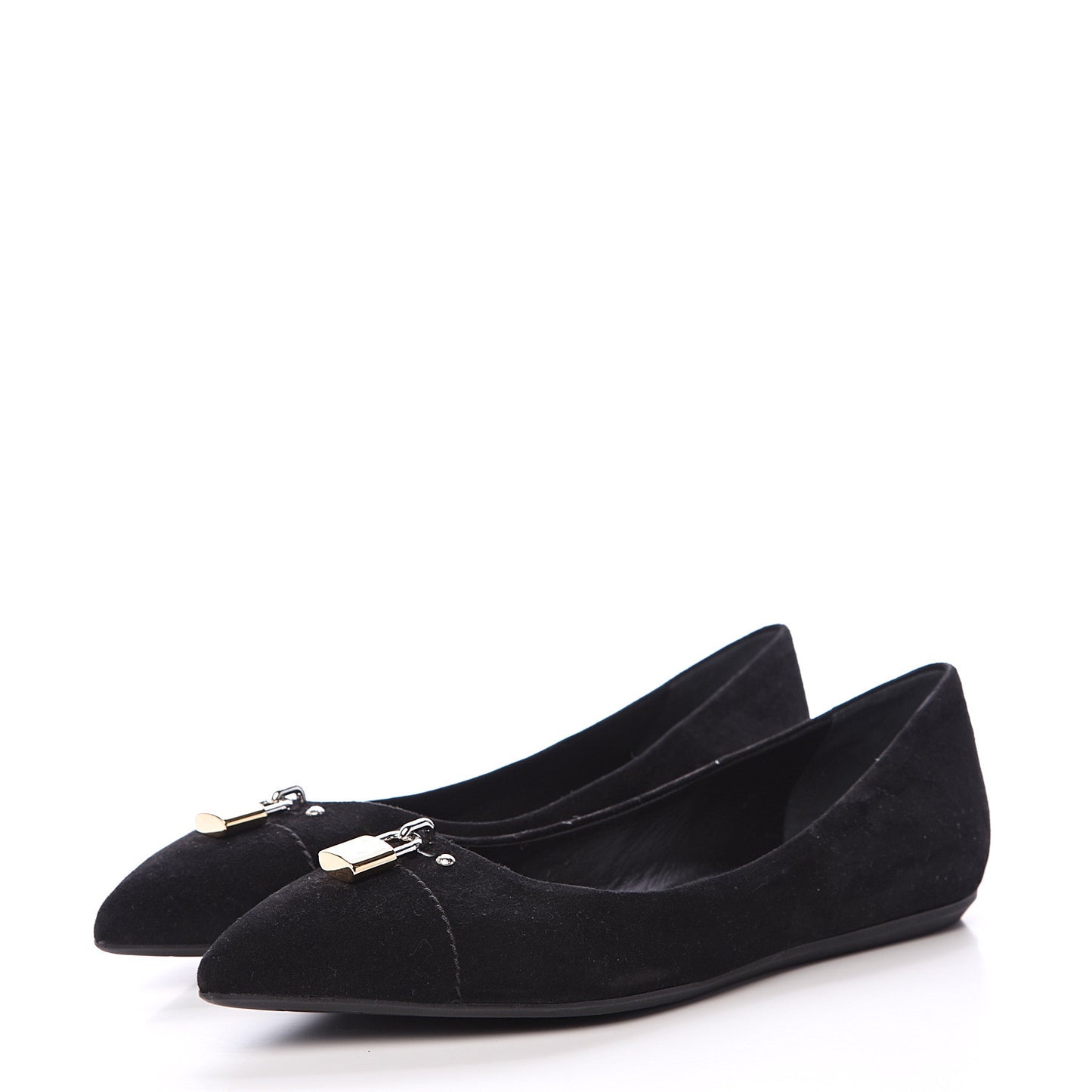 Suede Lock It Ballerina Flats 40 Black
