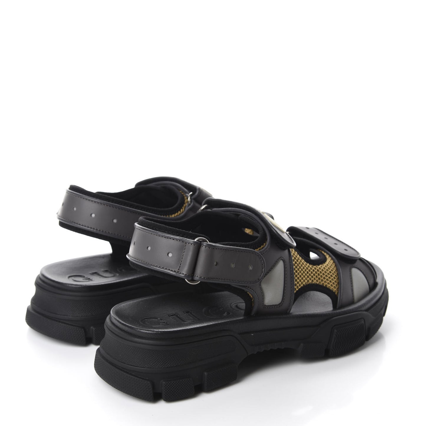 X SEGA Nappa Mesh Mens Aguru Sandals 9 Loess Black