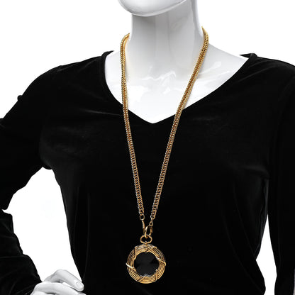 Chanel Loupe Magnifying Glass Necklace Gold 2 of 5