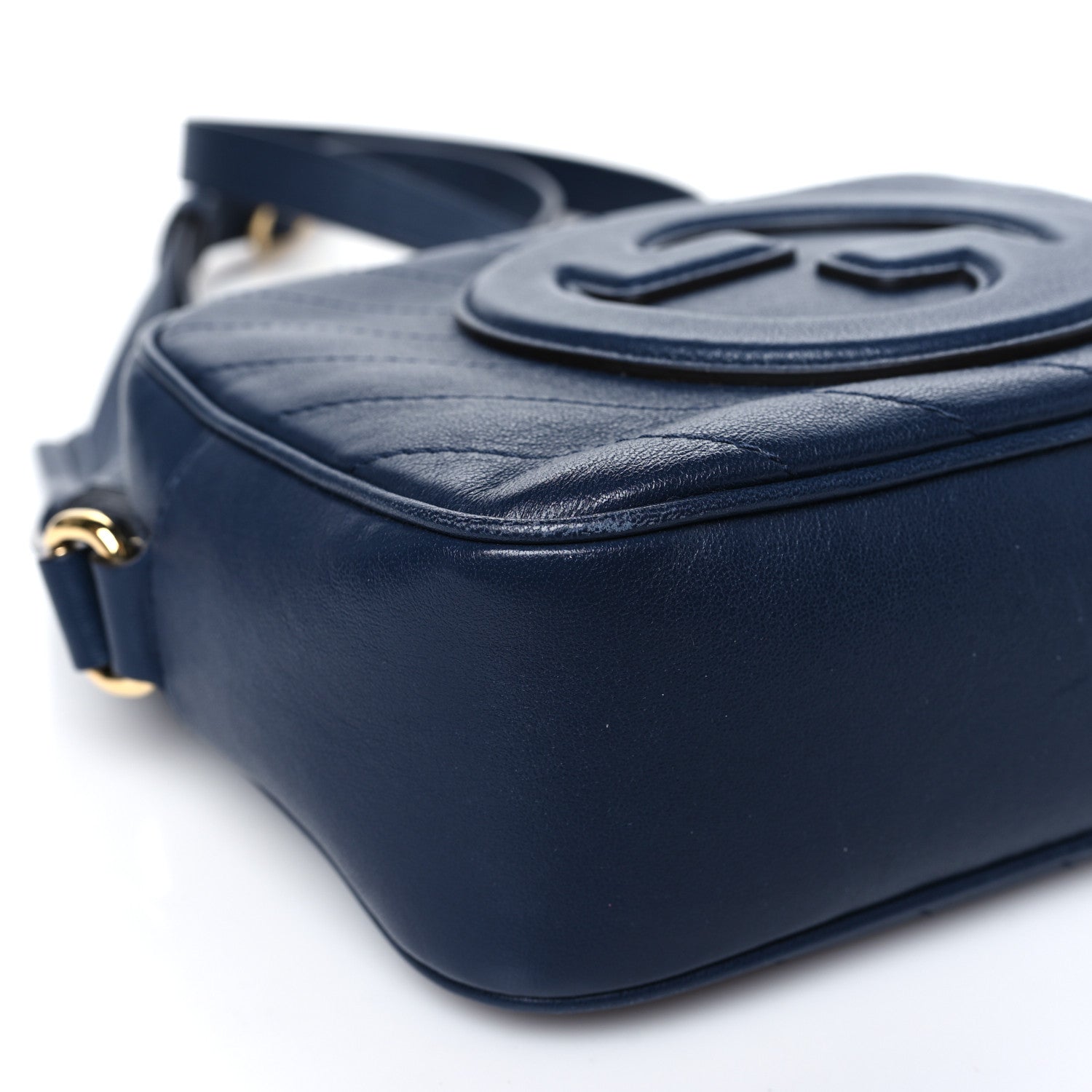 Gucci Sakai Be Green Calfskin Diagonal Stitched Small Blondie Shoulder Bag Blue Agata 9 of 11