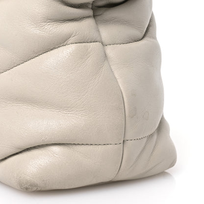Saint Laurent Lambskin Quilted Medium Loulou Puffer Monogram Chain Satchel Crema Soft 11 of 12