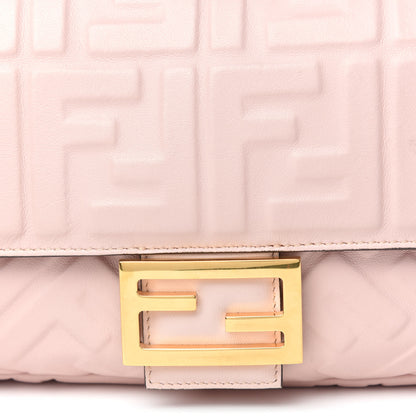 Fendi Nappa FF 1974 Embossed Baguette Rosa Quarzo 9 of 9