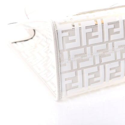 Fendi TPU FF Vitello Century Plexiglass Medium Runaway Shopper Tote White 5 of 7