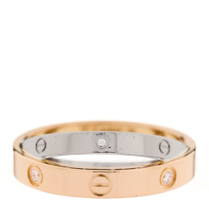 Cartier 18K Pink White Gold 6 Diamond LOVE Ring 54 7 1 of 6