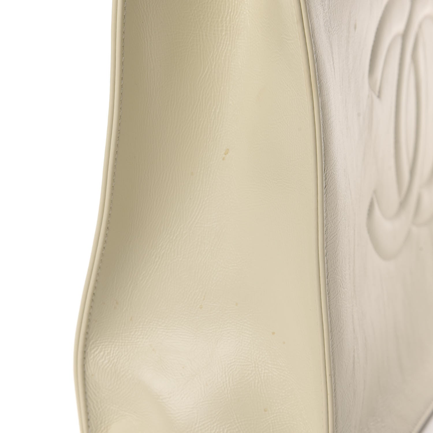 Chanel Glazed Aged Calfskin CC Tote White 12 of 18