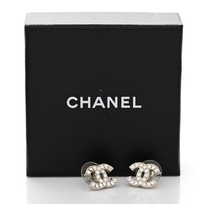 Chanel Crystal CC Earrings Silver 9 of 9