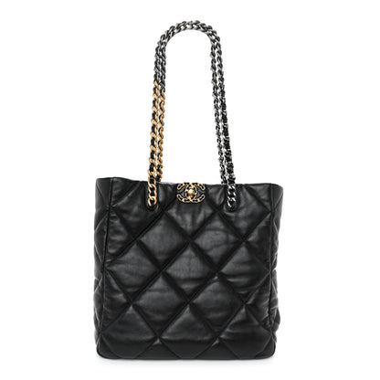 Chanel Lambskin Quilted Chanel 19 Shopping Bag Black 1 of 10