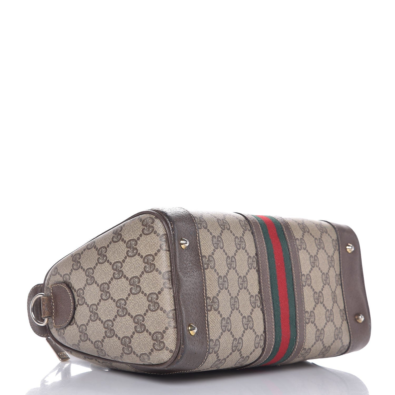 Gucci GG Plus Monogram Vintage Web Small Boston Dark Brown 4 of 25