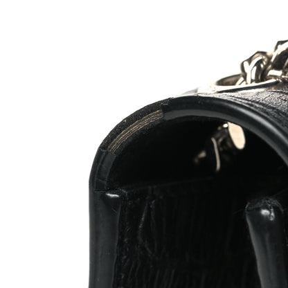 Saint Laurent Calfskin Crocodile Embossed Small Classic Monogram Kate Tassel Satchel Black 11 of 11
