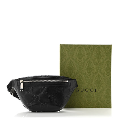 Gucci Calfskin GG Tennis Embossed Belt Bag Black 10 of 10