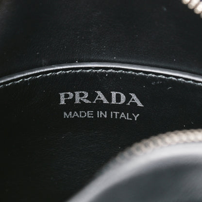 Prada Soft Calfskin Impunture Diagramme Dome Crossbody Bag Black 6 of 9