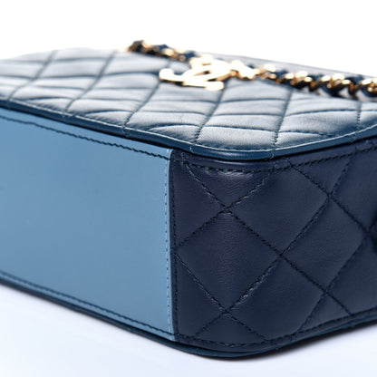 Chanel Lambskin Quilted Camera Case Blue 9 of 12