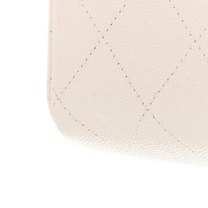 Chanel Caviar Quilted Jumbo Double Flap White 12 of 13
