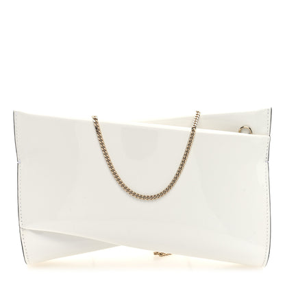 Christian Louboutin Patent Psychic Loubitwist Clutch White 1 of 10