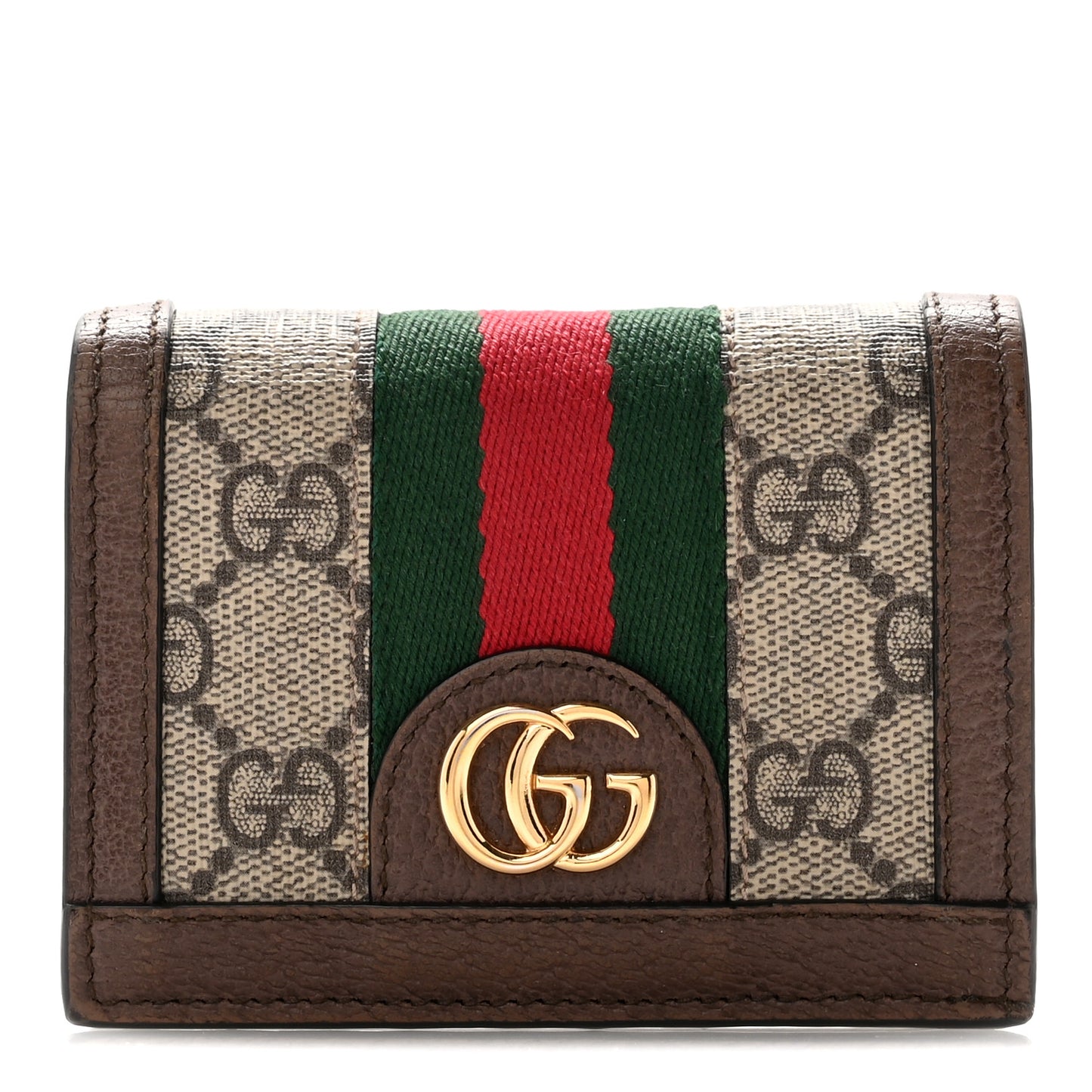 GG Supreme Monogram Web Ophidia Card Case Beige New Acero