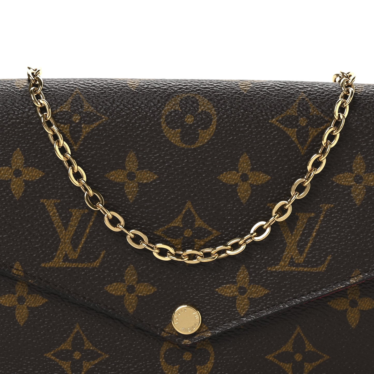 Monogram Pochette Felicie Chain Wallet Fuchsia