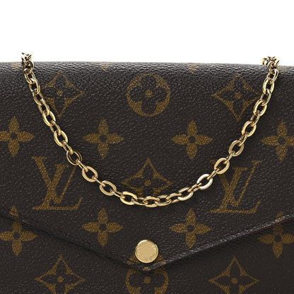 Louis Vuitton Monogram Pochette Felicie Chain Wallet Fuchsia 10 of 14