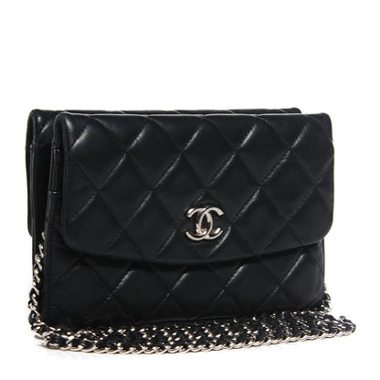 Chanel Lambskin Quilted Double Sided Wallet On Chain WOC Black 3 of 7