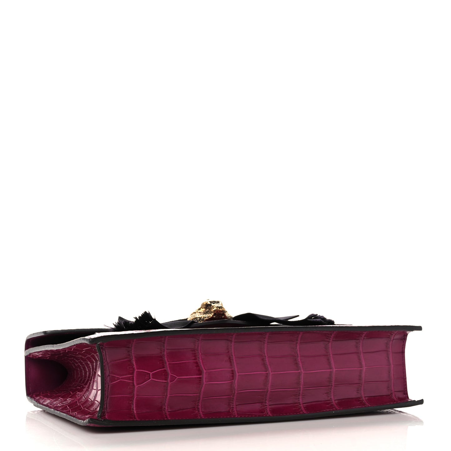Crocodile Osiride Future Top Handle Bag Violet Cyclamin Black