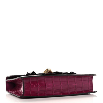 Gucci Crocodile Osiride Future Top Handle Bag Violet Cyclamin Black 4 of 14