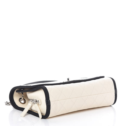 Chanel Caviar Grosgrain Quilted Top Handle CC Flap Beige Black 4 of 9