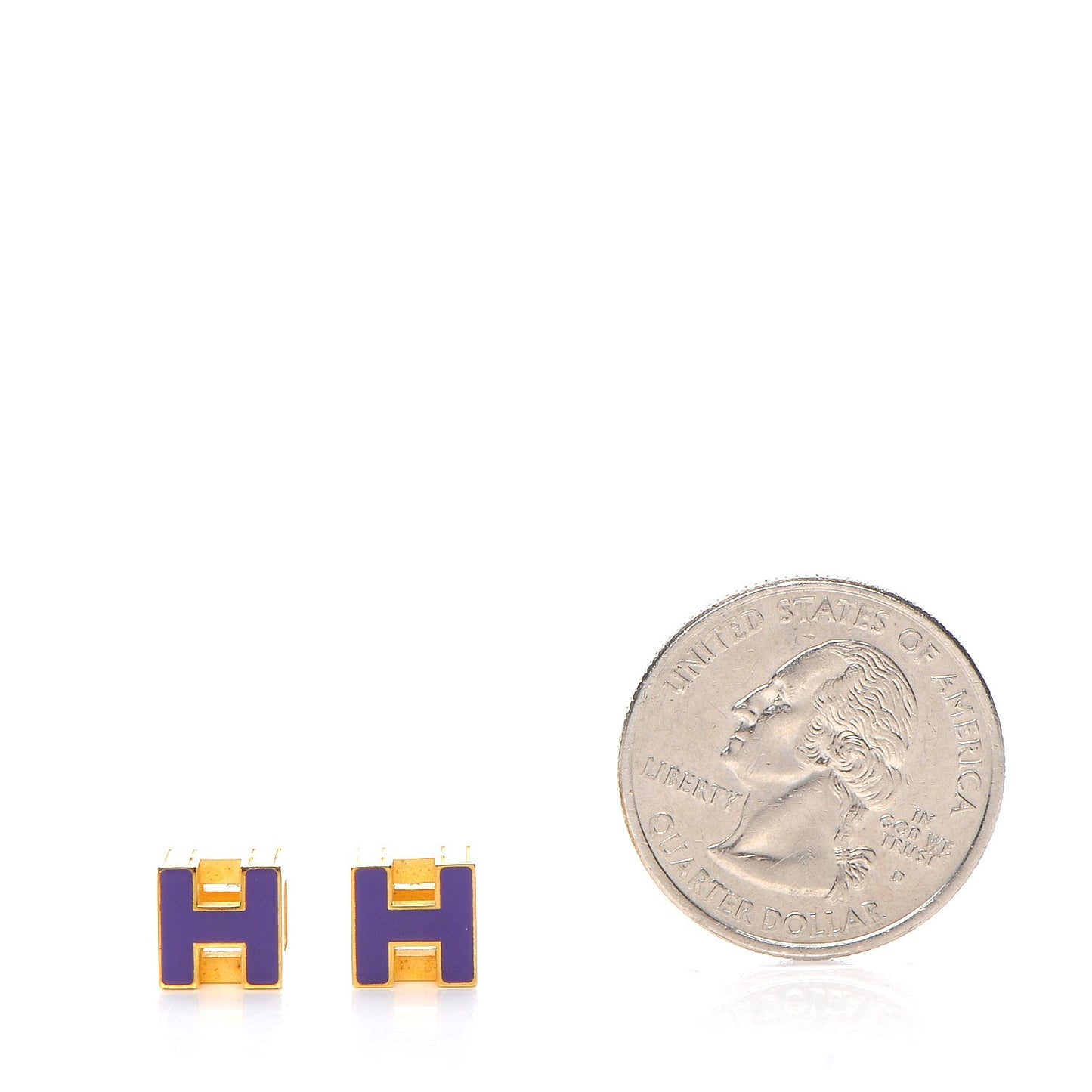 Gold Lacquered Cage d'H Earrings Pourpre