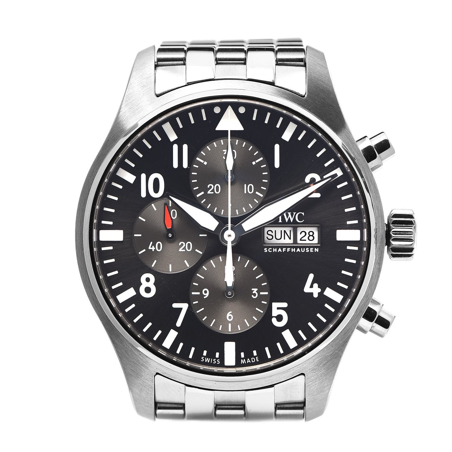 Stainless Steel 43mm Pilot Spitfire Chronograph Automatic Watch Slate IW377719